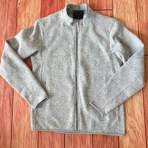 Men's Knit-Tech Fleece Jacket Heather Grey Size L Outdoor